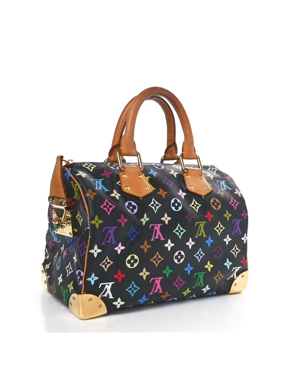 authentic Louis Vuitton Black Multicolor Monogram Speedy 30